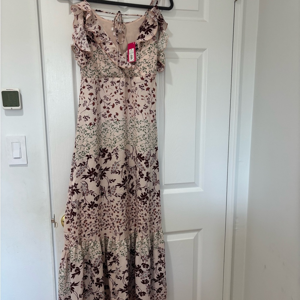 Women’s Xhilaration Pink and Green Floral Maxi Dress